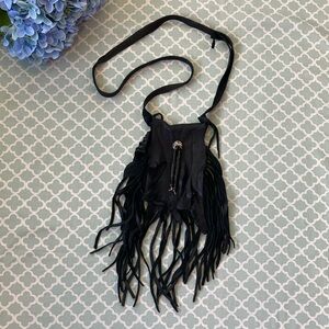 Vintage Handmade Rawhide Leather Fringe Bag